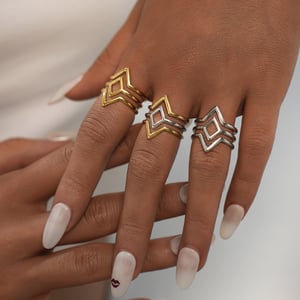 1 Piece Simple Series Simple Woven Stainless Steel   Gold Color  Minimalist Rings h5 Picture8