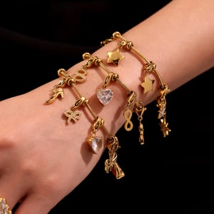 1 Piece Delicate Heart Stainless Steel Gold Color Women's Charm Bracelets h5 Picture5