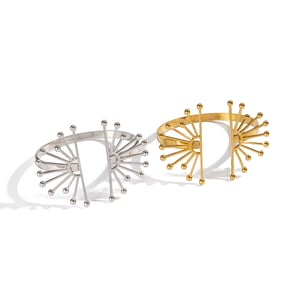 1 Piece Sun Flower Stainless Steel Gold Color Cuff Bracelet h5 Picture5
