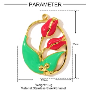 1 Piece Natural Food&Animal Stainless Steel Women's Pendants h5 Picture2