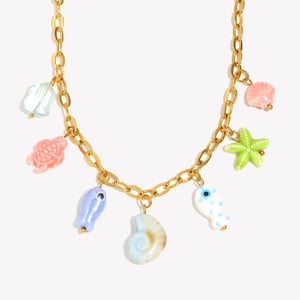 1 Piece Vacation Style Stainless Steel Gold Color Women's Pendant Necklaces h5 