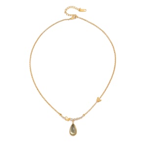 1 stuk elegante glazen druppelvormige roestvrijstalen damesketting met hanger h5 