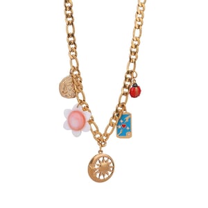 1 Piece Tropical Style Flower Natural Stones Gold Color Women's Beaded Necklaces h5