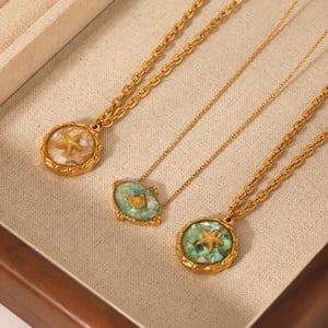 Vacation Turtle Stainless Steel  Gold Color Shell Women's Pendant Necklaces h5 Picture4
