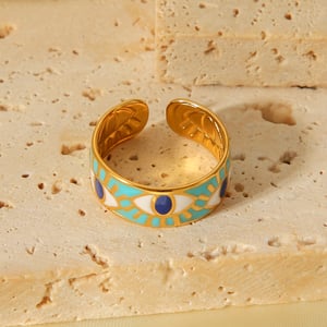 1 Piece Simple  Daily Mixed Color Stainless Steel  Gold Color  Statement Rings h5 Picture7