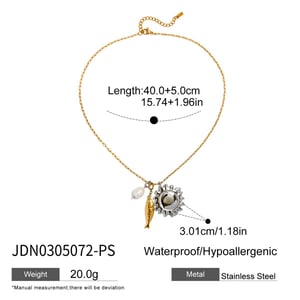 1 Piece Classic Daily Sun Stainless Steel Gold Color Women's Pendant Necklaces h5 Picture2
