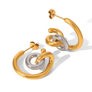 1 Pair Daily Irregular Shape Stainless Steel Gold Color Women's Stud Earrings h5