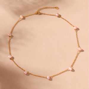 1 Piece Classic Irregular Pearl Shape Stainless Steel Gold Color Women's Chain Necklaces h5 Picture7