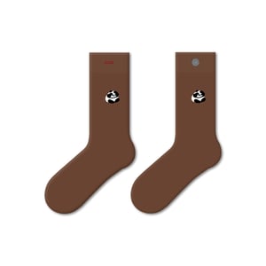 1 paire de chaussettes mi-mollet simples en coton brodées avec dessin animé h5 Image3