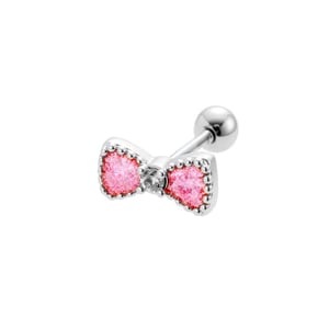 1 Piece Polychrome Bow Knot Copper Gold Color Zircon Women's Piercing Earrings h5