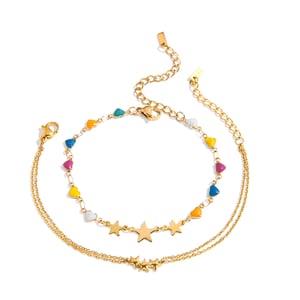 1 Piece Shinning Star Stainless Steel Gold Color Women's Chain Bracelets h5 Picture10