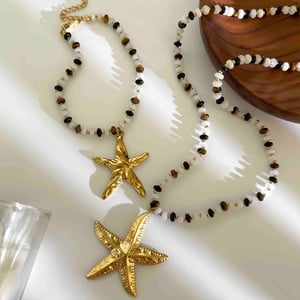 Natural Stone Starfish Necklace Set h5 Picture5