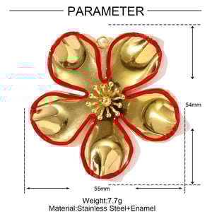 1 Stück polychrome Blumen-Anhänger aus Edelstahl für Damen h5 Bild2