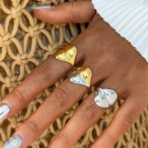 1 Piece Simple Irregular Shape Stainless Steel  Gold Color Statement Rings h5 Picture6