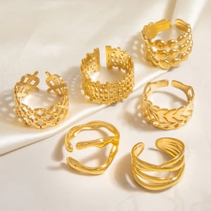 1 Piece Stainless Steel Gold Color Statement Ring h5 Picture6