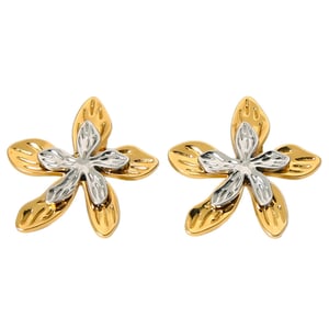 1 Pair Luxurious  Retro Flower Stainless Steel  Women's Stud Earrings h5 Picture5