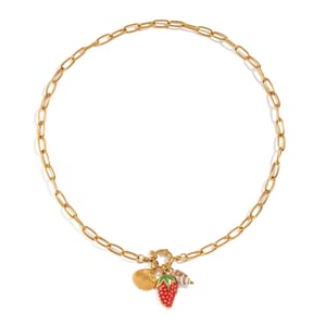 1 Piece Strawberry Stainless Steel Gold Color Pendant Necklace h5 Picture5