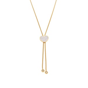 1 Piece Delicate Heart Stainless Steel Gold Color Zircon Women's Pendant Necklaces h5