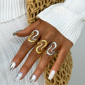 1 Piece Simple Irregular Shape Stainless Steel  Gold Color  Statement Rings h5 Picture7