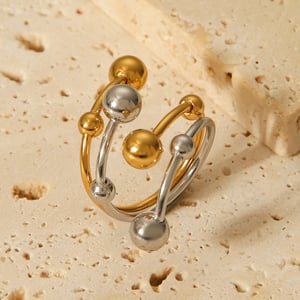 1 Stück einfache, alltägliche Statement-Ringe aus Edelstahl in gemischten Farben und Goldfarbe h5 Bild6