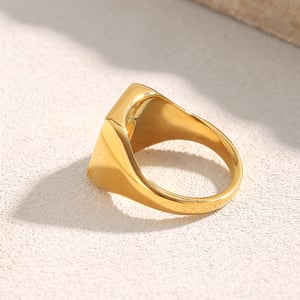 1 Piece Luxurious Series Daily Rectangular Stainless Steel Gold Color Statement Rings h5 Picture7