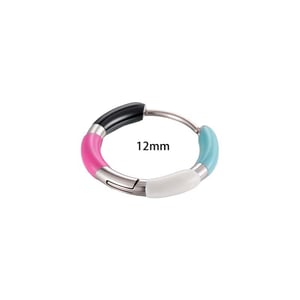 1 Piece Colorful Circle Stainless Steel Women's Hoop Earrings h5 Picture2