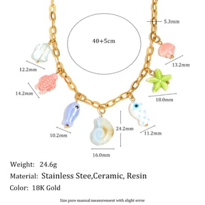 1 Piece Vacation Style Stainless Steel Gold Color Women's Pendant Necklaces h5 Picture5