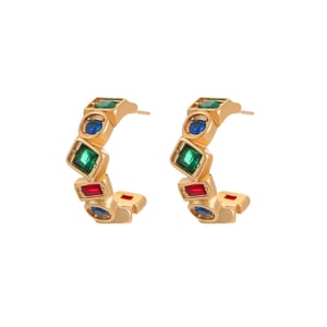 1 Pair Luxurious Series Stainless Steel Gold Color Hoop Earrings h5 Picture5