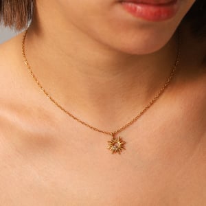 1 Stück Simple Series Daily Flower Edelstahl Damen Halsketten Sets h5 Bild4