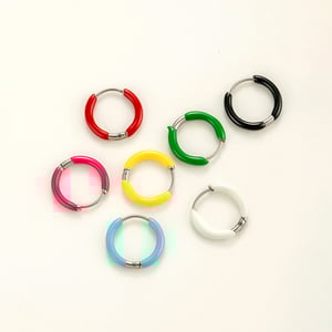 1 Piece Bright-colored Circle Stainless Steel Women's Hoop Earrings h5 Picture3