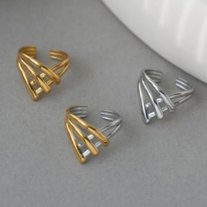 1 Piece Simple Series Casual Irregular Shape Stainless Steel   Gold Color  Minimalist Rings h5 Picture9