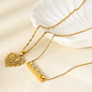 1 Piece Luxurious Series Retro Geometric Stainless Steel  Pendant Necklace h5 Picture4