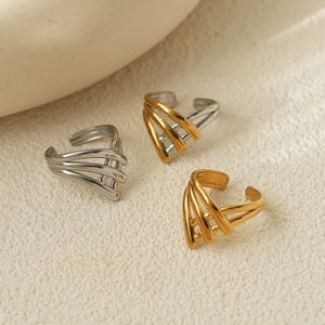 1 Piece Simple Series Casual Irregular Shape Stainless Steel   Gold Color  Minimalist Rings h5 Picture3