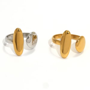 1 Piece Daily Irregular Shape Stainless Steel  Gold Color Statement Rings h5 Picture6