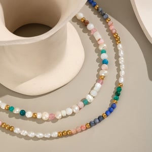 1 Piece Pearl Natural Stone Beaded Necklace h5 Picture2