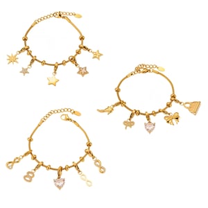 1 Piece Delicate Heart Stainless Steel Gold Color Women's Charm Bracelets h5 Picture11