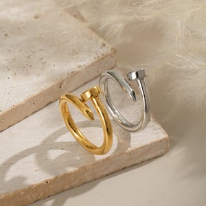 18K Gold Plated Stainless Steel Bracelets Sets irregular shape Simple Daily Simple Series Women's jewelry h5 Picture2