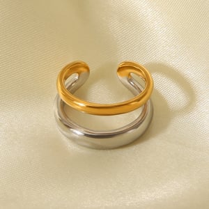 1 Stück einfache, alltägliche Statement-Ringe aus Edelstahl in unregelmäßiger Form h5 Bild4