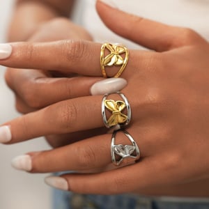 1 Piece Simple Series Casual Butterfly Stainless Steel   Gold Color  Minimalist Rings h5 Picture3