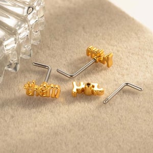 1 Stück einfacher Nasenstecker in Kupfer- und Goldfarbe h5 Bild3