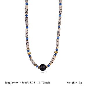 1 Piece Classic Series Black Agate Beads Women's Beaded Necklaces h5 Picture2