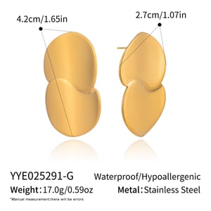 1 par de pendientes de botón de acero inoxidable para mujer, sencillos, de uso diario, con forma irregular h5