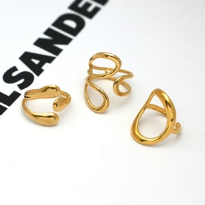1 Piece Irregular Shape Hollowed-out Stainless Steel  Women‘s Minimalist Rings h5 Picture5