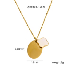 Simple Stainless Steel Women's Pendant Necklace with Shell  Flower Designs h5
