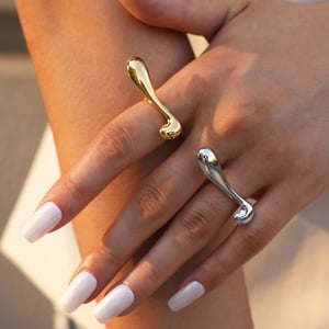 1 Piece Simple Irregular Shape Stainless Steel Gold Color Statement Rings h5 Picture3