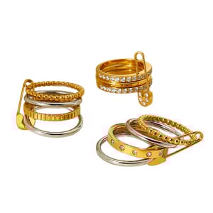 1 Pair Luxurious Series Punk Geometric Stainless Steel  Women's Ring h5 Picture5