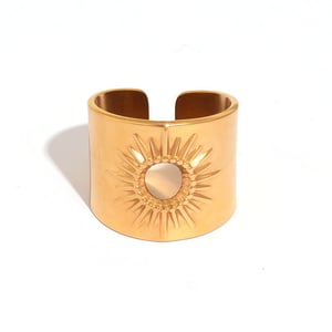 1 Piece Simple Series Simple Sun Stainless Steel   Gold Color  Minimalist Rings h5 
