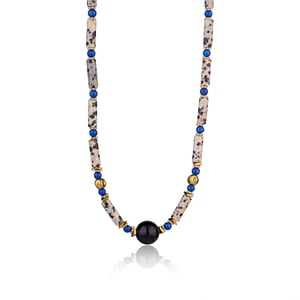 1 Piece Classic Series Black Agate Beads Women's Beaded Necklaces h5