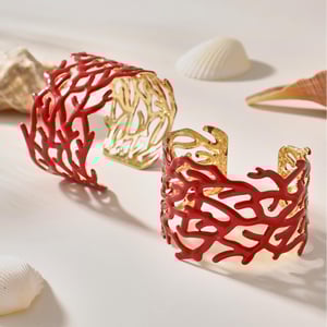 1 Piece Classic Coral Stainless Steel Gold Color Women's Bangles h5 Picture5