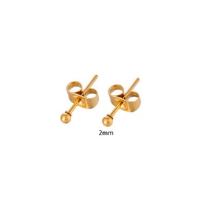 1 Piece Minimalist Ball Stainless Steel Gold Color Women's Piercings Earrings h5 Picture2
